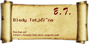 Bledy Tatjána névjegykártya